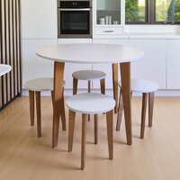 Обеденная группа Mio Tesoro Леванто (белый/дуб натуральный) - Превью изображения №6 — Интернет-магазин Time-Shop