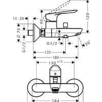 Смеситель Hansgrohe Logis E 71403000 - Превью изображения №2 — Интернет-магазин Time-Shop