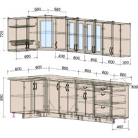 Готовая кухня Интерлиния Мила Крафт 1.2x2.8 (дуб полярный) - Превью изображения №2 — Интернет-магазин Time-Shop