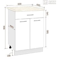 Шкаф напольный Кортекс-мебель Корнелия Лира НШ60р1ш (венге светлый/марсель) - Превью изображения №3 — Интернет-магазин Time-Shop
