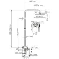 Душевая система  Wasserkraft A185.257.155.WM - Превью изображения №3 — Интернет-магазин Time-Shop