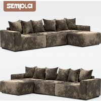 Угловой диван Sempla Монреаль 4 (тиффани коричневый/мора бежевый) - Превью изображения №6 — Интернет-магазин Time-Shop