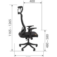 Офисное кресло CHAIRMAN CH563 (черный пластик/черный) - Превью изображения №5 — Интернет-магазин Time-Shop