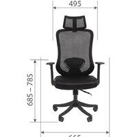 Офисное кресло CHAIRMAN CH563 (черный пластик/черный) - Превью изображения №4 — Интернет-магазин Time-Shop