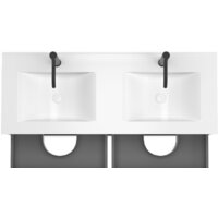  ЗОВ Тумба с умывальником Парма 120 P120LWP0MHMC1A-OL120 (белый/галифакс) - Превью изображения №2 — Интернет-магазин Time-Shop