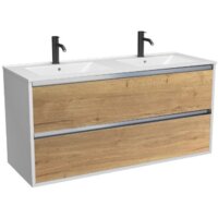 ЗОВ Тумба с умывальником Парма 120 P120LWP0MHMC1A-OL120 (белый/галифакс)