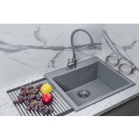 Кухонная мойка Marblan Cubi (серебристый, с сифоном) - Превью изображения №5 — Интернет-магазин Time-Shop