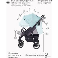 Коляска прогулочная «книга» Rant Vega Star 2022 RA057 (ocean green) - Превью изображения №19 — Интернет-магазин Time-Shop
