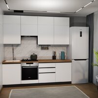 Готовая кухня ВерсоМебель Эко Премиум 2.4 (белый фасадный/ст. дуб вотан) - Превью изображения №7 — Интернет-магазин Time-Shop