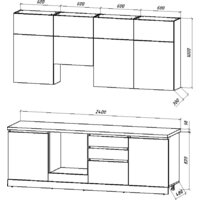 Готовая кухня ВерсоМебель Эко Премиум 2.4 (белый фасадный/ст. дуб вотан) - Превью изображения №8 — Интернет-магазин Time-Shop