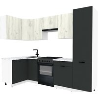 ВерсоМебель Эко-2 1.2x2.7 левая (дуб крафт белый/антрацит/ст.мрамор итальянский)