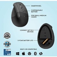 Вертикальная мышь Logitech Lift (графит) - Превью изображения №6 — Интернет-магазин Time-Shop