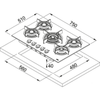 Варочная панель Franke FHCR 755 4G TC HE BK C - Превью изображения №2 — Интернет-магазин Time-Shop