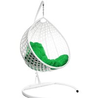 M-Group Капля Люкс 11030104 (белый ротанг/зеленая подушка)