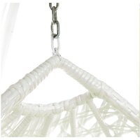 Подвесное кресло M-Group Капля Люкс 11030104 (белый ротанг/зеленая подушка) - Превью изображения №6 — Интернет-магазин Time-Shop