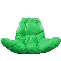 Подвесное кресло M-Group Капля Люкс 11030104 (белый ротанг/зеленая подушка) - Превью изображения №4 — Интернет-магазин Time-Shop