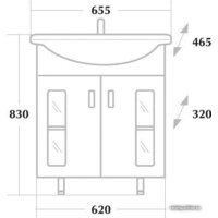  Onika Тумба под умывальник Кристалл 65.18 (белый) [106513] - Превью изображения №4 — Интернет-магазин Time-Shop