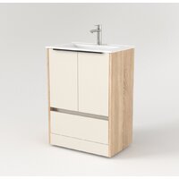  Дабер Тумба под умывальник 017 60 Т17.6.0.18Ч (бежевый/дуб бардолино/ручка черная) - Превью изображения №2 — Интернет-магазин Time-Shop