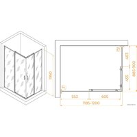 Душевой уголок RGW PA-040 3508104092-11 90x120 (хром/прозрачное стекло) - Превью изображения №2 — Интернет-магазин Time-Shop