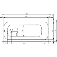 Ванна Riho Dola 160x70 BB30 (без ножек) - Превью изображения №2 — Интернет-магазин Time-Shop