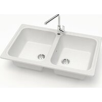 Кухонная мойка MARRBAXX Карельский камень модель 20/G31 (белый) - Превью изображения №2 — Интернет-магазин Time-Shop