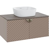 Runo Тумба под умывальник Runo Андорра 85 (подвесная, кашемир серый/дуб какао)