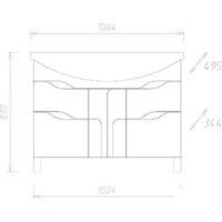  Onika Тумба с умывальником Веронэлла 105.16 110508 + Стиль-105 - Превью изображения №2 — Интернет-магазин Time-Shop