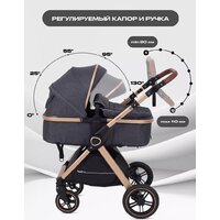 Универсальная коляска Rant Basic Roller Gold RA161 (2 в 1, grey) - Превью изображения №4 — Интернет-магазин Time-Shop