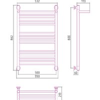 Полотенцесушитель Сунержа Богема с полкой+ 800x500 00-0223-8050 - Превью изображения №3 — Интернет-магазин Time-Shop