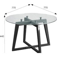 Журнальный столик Мебелик Рилле 445 (серый графит/стекло прозрачное круг) - Превью изображения №3 — Интернет-магазин Time-Shop