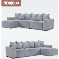 Угловой диван Sempla Монреаль 4 (вертикаль серый/мора серый/велютто темно-серый) - Превью изображения №6 — Интернет-магазин Time-Shop