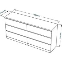 Комод Mio Tesoro Варма 6D (серый) - Превью изображения №6 — Интернет-магазин Time-Shop