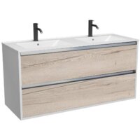 ЗОВ Тумба с умывальником Парма 120 P120LWP0MWHMC1A-OL120 (белый/белый галифакс)