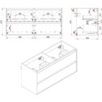  ЗОВ Тумба с умывальником Парма 120 P120LWP0MWHMC1A-OL120 (белый/белый галифакс) - Превью изображения №8 — Интернет-магазин Time-Shop