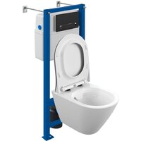 Унитаз подвесной Cersanit City Smart CO DPL EO Slim + Vector 68305 (с кнопкой Estetica черный матовый) - Превью изображения №2 — Интернет-магазин Time-Shop