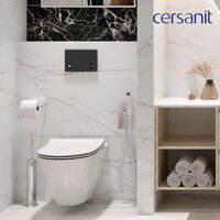 Унитаз подвесной Cersanit City Smart CO DPL EO Slim + Vector 68305 (с кнопкой Estetica черный матовый) - Превью изображения №3 — Интернет-магазин Time-Shop