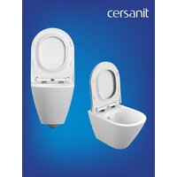 Унитаз подвесной Cersanit City Smart CO DPL EO Slim + Vector 68305 (с кнопкой Estetica черный матовый) - Превью изображения №11 — Интернет-магазин Time-Shop