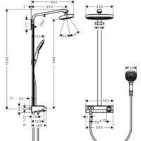 Душевая система  Hansgrohe Raindance Select E 300 2jet Showerpipe [27126000] - Превью изображения №2 — Интернет-магазин Time-Shop