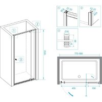 Душевая дверь RGW PA-02-B 41080208-14 (черный/прозрачное стекло) - Превью изображения №4 — Интернет-магазин Time-Shop