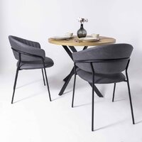 Стул с подлокотниками Алвест AV 433 (графитовая замша Kiprus 13/черный) - Превью изображения №3 — Интернет-магазин Time-Shop