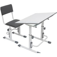 Парта Polini Kids Simple М1 (белый/серый) - Превью изображения №3 — Интернет-магазин Time-Shop