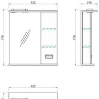 Какса-А Шкаф с зеркалом Пикколо 62 (правый) - Превью изображения №2 — Интернет-магазин Time-Shop