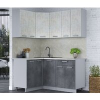 Готовая кухня Интерлиния Мила Лайт 1.2x1.6 (бетон лайт/бетон портленд/опал светлый) - Превью изображения №2 — Интернет-магазин Time-Shop