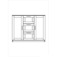 Комод Mio Tesoro Сириус 2 двери и 3 ящика 117x95 2.02.03.340.3 (дуб сонома) - Превью изображения №4 — Интернет-магазин Time-Shop