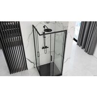 Душевой уголок Rea Punto 90x90 (черный/прозрачное стекло) - Превью изображения №2 — Интернет-магазин Time-Shop