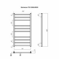 Полотенцесушитель TERMINUS Ватикан П10 500x1000 (хром) - Превью изображения №3 — Интернет-магазин Time-Shop
