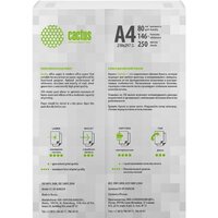 Офисная бумага CACTUS A4 80 г/м2 250 л CS-OP-A480250 - Превью изображения №2 — Интернет-магазин Time-Shop