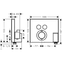 Смеситель без скрытого механизма Hansgrohe ShowerSelect 15765000 - Превью изображения №2 — Интернет-магазин Time-Shop