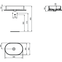 Умывальник Ideal Standard Strada II Oval Vesse 60 T298101 - Превью изображения №2 — Интернет-магазин Time-Shop