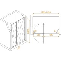 Душевая дверь RGW HO-014B 350601414-24 (черный/матовое стекло) - Превью изображения №2 — Интернет-магазин Time-Shop